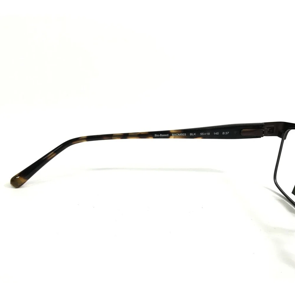 Barbour Eyeglasses Frame BAOM503 BLK Black Tortoise Rectangle Full Rim 55-18-145